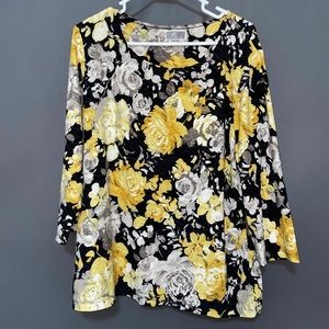 XL JM collection brand 3/4 sleeve top